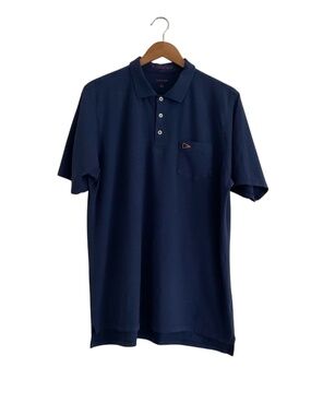 B. Draddy Polo Shirt XL Blue Pima Cotton Golf Preppy Nautical Old Money Classic